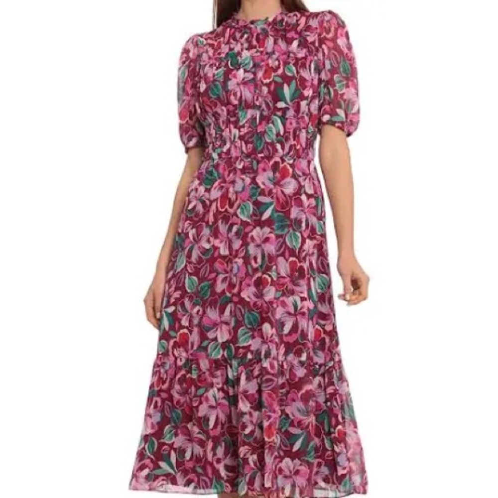 Maggy London size 8 mock neck midi fit and flare